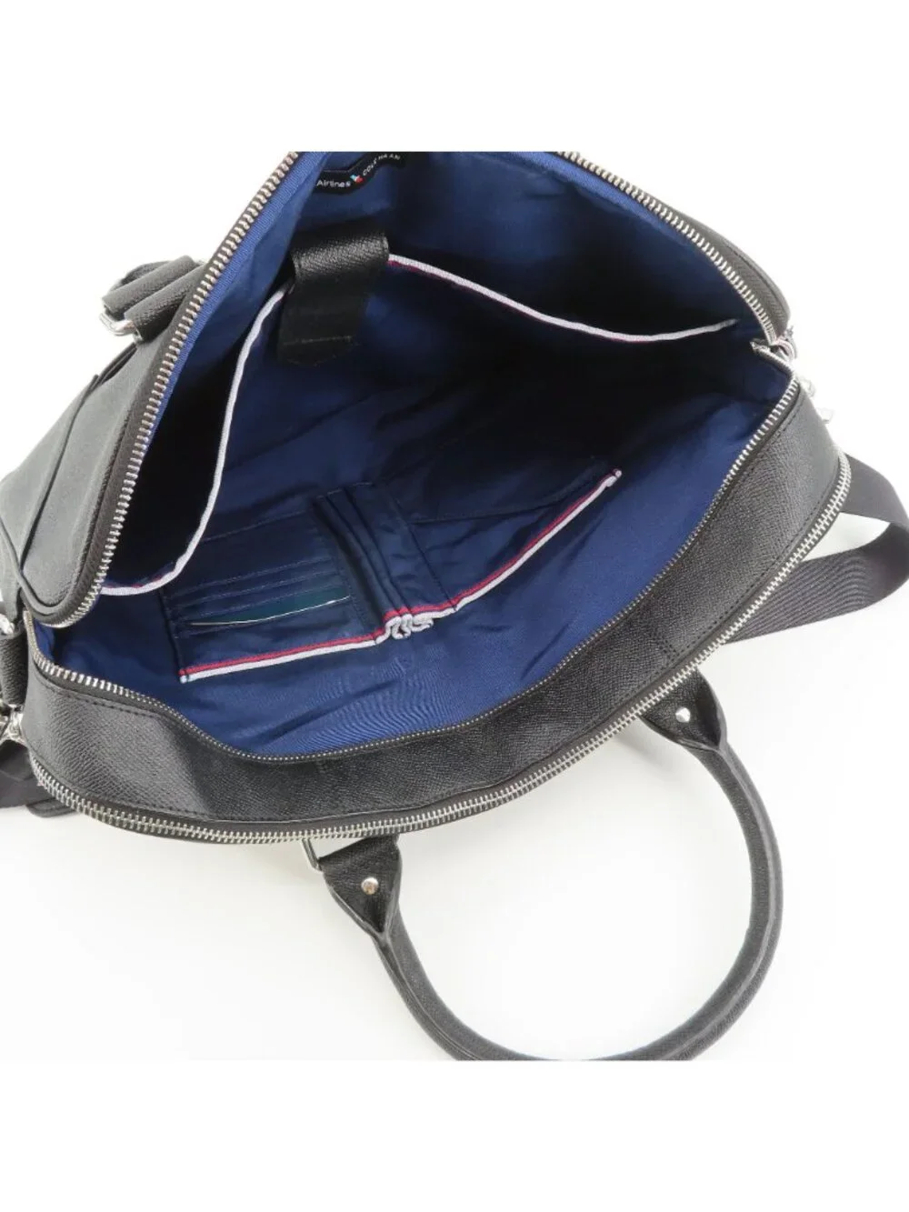 Cole Haan American Airlines Black Leather Laptop Bag Attache Travel Business NEW